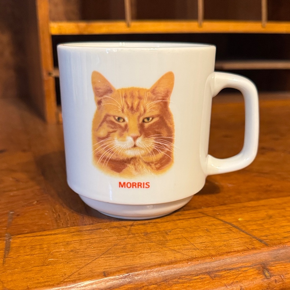 Vintage Morris Cat Mug - White